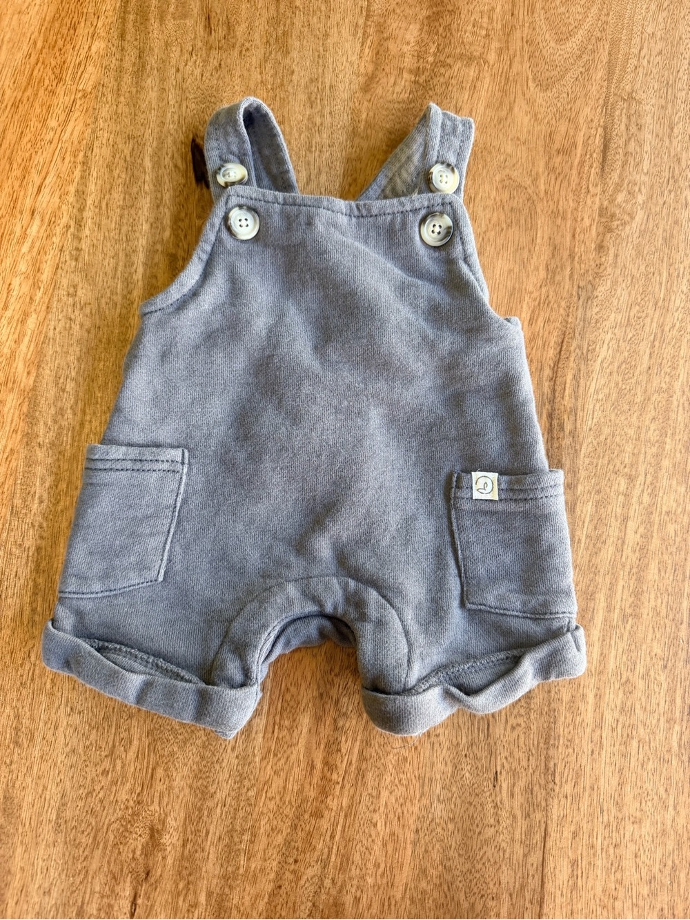 Baby Gray Organic Cotton Romper Overalls - Soft Everyday Playwear